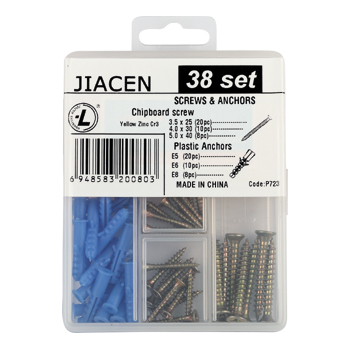 38pcs Chipboard Screws and Anchors